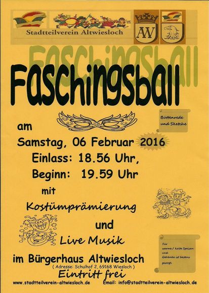 Einladung Faschingsball